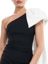 Krystal Bow Dress - Black/Ivory (Kevan Jon)